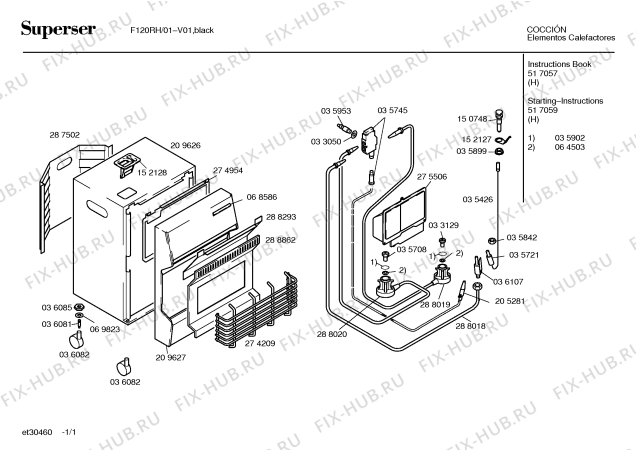 Схема №1 F120H F120 с изображением Инструкция по эксплуатации для электрообогревателя Bosch 00517057