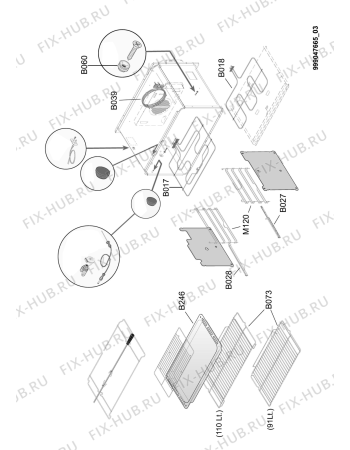 Схема №3 903.168.11 COO T20 S COOKER IK с изображением Разбрызгиватель для плиты (духовки) Whirlpool 482000091401