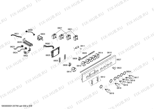 Схема №4 HLN654051E с изображением Стеклокерамика для духового шкафа Bosch 00246049