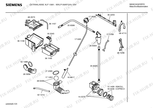 Схема №3 WXLP130AFG Extraklasse XLP130A с изображением Инструкция по установке и эксплуатации для стиралки Siemens 00590342
