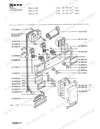 Взрыв-схема плиты (духовки) Neff 195305225 1058.33HCS - Схема узла 07