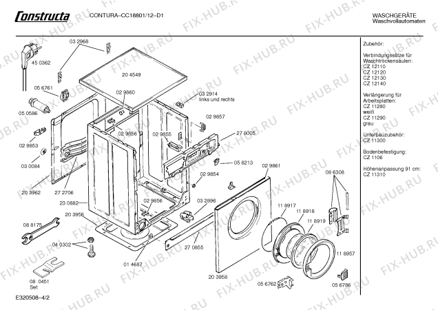 Схема №3 CC18801 Contura с изображением Вкладыш в панель для стиральной машины Bosch 00067411