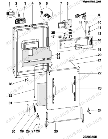 Схема №2 DI630A (F030369) с изображением Сенсорная панель для посудомоечной машины Indesit C00099252
