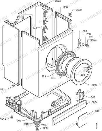 Взрыв-схема стиральной машины Rex RL83MXS - Схема узла Cabinet + armatures