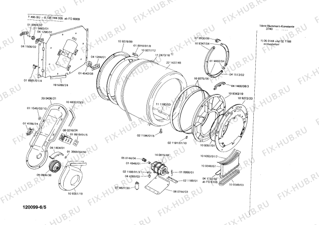 Схема №3 0728144035 T495BU с изображением Тумблер Bosch 00050595