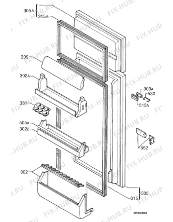 Взрыв-схема холодильника Zanussi ZI9250D - Схема узла Door 003