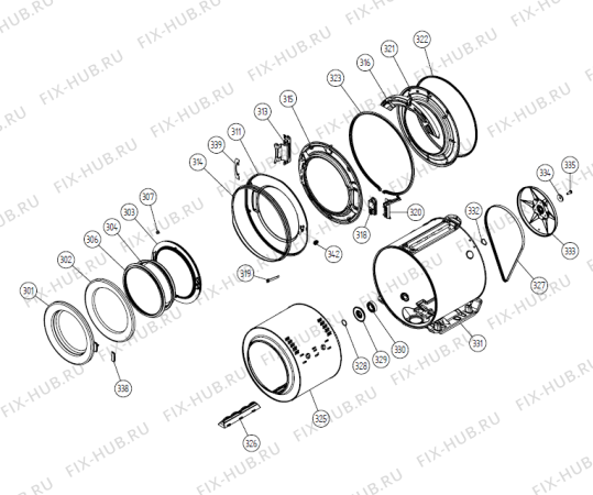 Взрыв-схема стиральной машины Asko W6903 US   -white (340873, WM60.3) - Схема узла 03