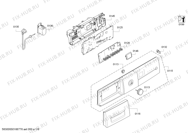 Схема №5 WM14E394NL iQ300 varioPerfect с изображением Панель управления для стиралки Siemens 00745044