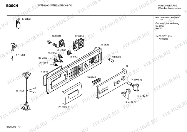 Схема №3 WFB3207BY с изображением Инструкция по эксплуатации для стиралки Bosch 00528097
