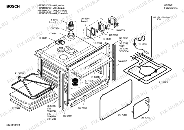 Схема №2 HBN4520 с изображением Панель управления для плиты (духовки) Bosch 00359172