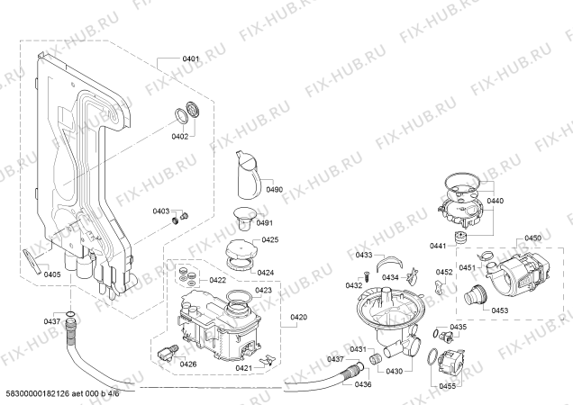 Схема №5 SMI40C15EU AquaStop с изображением Силовой модуль запрограммированный для посудомоечной машины Bosch 12004832