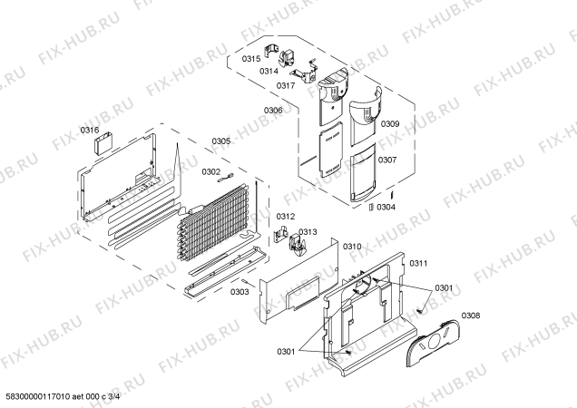 Схема №4 P1KCL4006D с изображением Панель управления для холодильной камеры Bosch 00471577