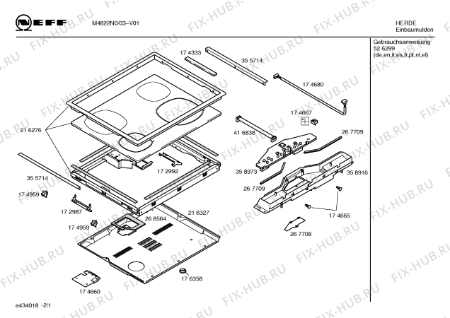 Схема №2 M4822N0 MI 4829 с изображением Дисплейный модуль для плиты (духовки) Bosch 00358973
