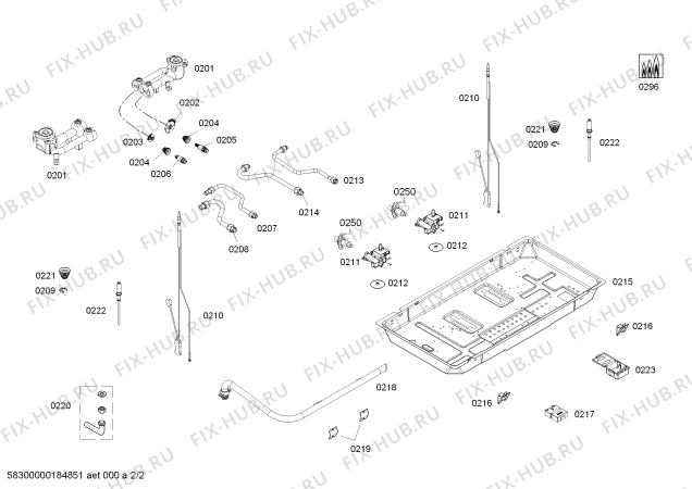 Взрыв-схема плиты (духовки) Siemens ER71F233MX - Схема узла 02