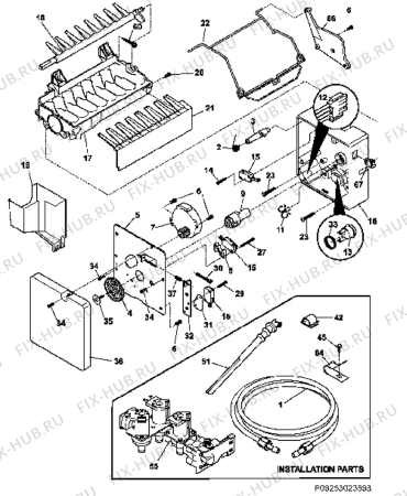 Взрыв-схема холодильника Electrolux ERL6296KK10 - Схема узла Icemaker
