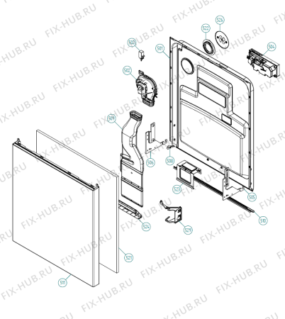 Взрыв-схема посудомоечной машины Asko D5142 XL NO   -Black Bi (337807, DW70.5) - Схема узла 05