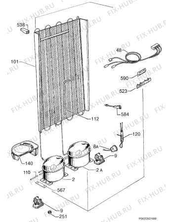 Взрыв-схема холодильника Aeg Electrolux S70318KG - Схема узла Cooling system 017