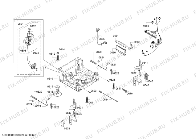 Взрыв-схема посудомоечной машины Siemens SR66T099EU - Схема узла 06