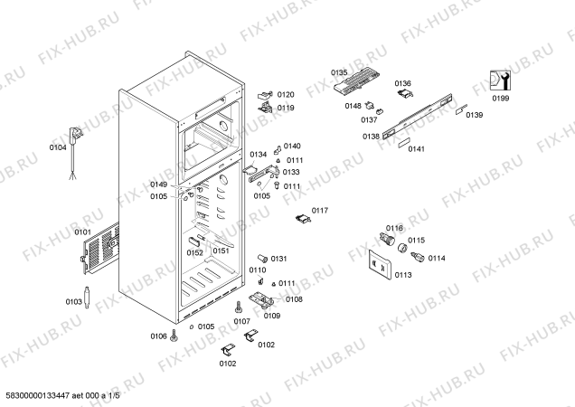 Схема №4 KD49NA00SA с изображением Дверь морозильной камеры для холодильной камеры Siemens 00680525
