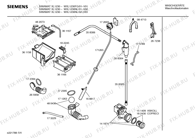 Схема №3 WXL1230NL SIWAMAT XL 1230 с изображением Ручка для стиралки Siemens 00483180