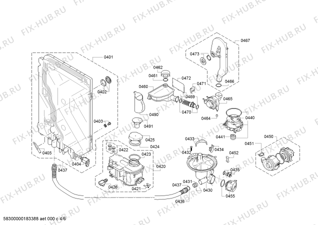Схема №4 S51N69X7EU с изображением Силовой модуль запрограммированный для посудомоечной машины Bosch 12003823