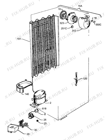 Взрыв-схема холодильника Zanussi ZF4BLU - Схема узла Cooling system 017