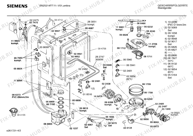 Схема №3 SN25214FF с изображением Панель для посудомойки Siemens 00287992