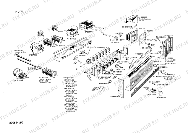 Взрыв-схема плиты (духовки) Siemens HU7411 - Схема узла 02