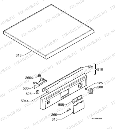 Взрыв-схема посудомоечной машины Zanussi DWS410 - Схема узла Command panel 037