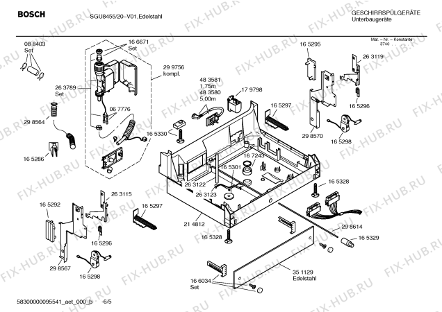 Схема №4 SGU5650EU с изображением Инструкция по эксплуатации для электропосудомоечной машины Bosch 00580471