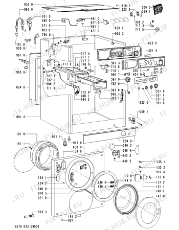 Схема №1 AWM 043 с изображением Декоративная панель для стиралки Whirlpool 481245214603