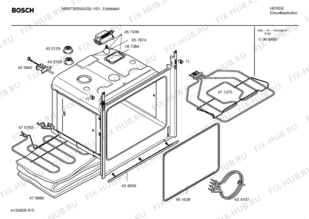 Схема №3 HBN730550J с изображением Инструкция по эксплуатации для духового шкафа Bosch 00587710
