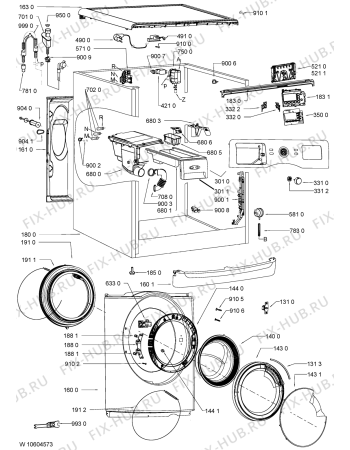 Схема №2 AWIC 8142BD с изображением Модуль (плата) для стиралки Whirlpool 481010612271