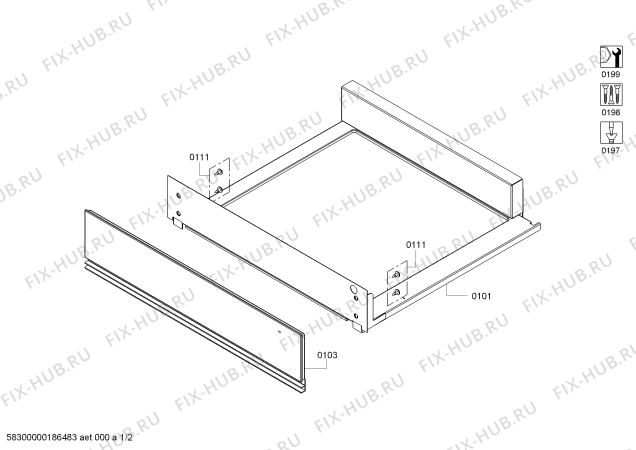 Схема №1 WSP221130 с изображением Панель для духового шкафа Bosch 00689374