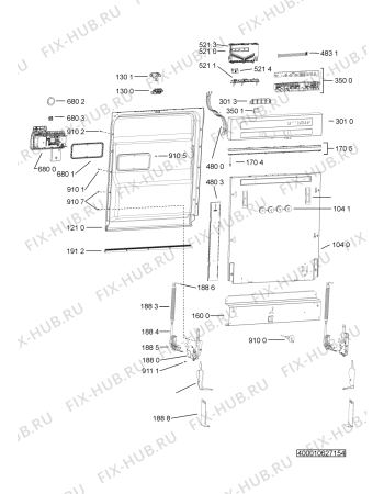 Схема №5 GSIK 8224A2 с изображением Панель для посудомоечной машины Whirlpool 481010653826
