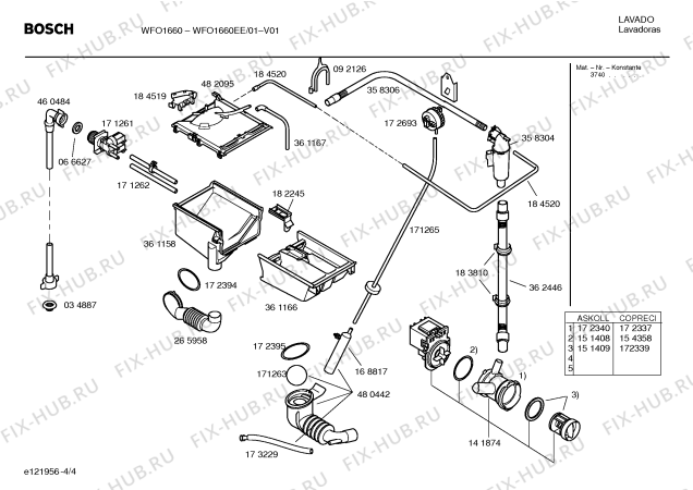 Взрыв-схема стиральной машины Bosch WFO1660EE Bosch Maxx 1660 - Схема узла 04