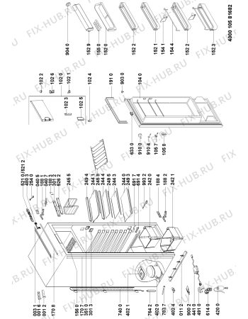 Взрыв-схема холодильника Bauknecht KVIC 3270 A++ - Схема узла