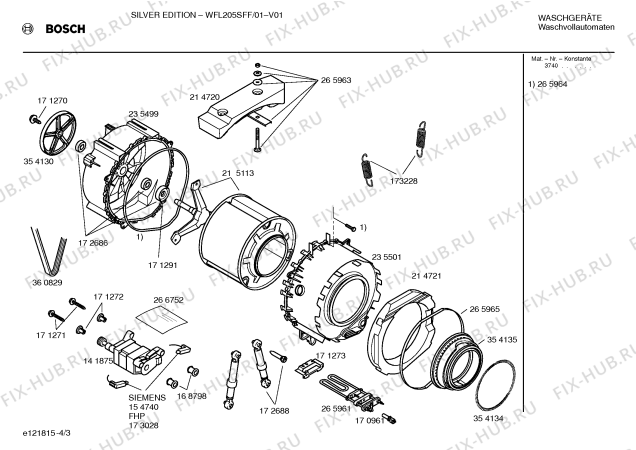Схема №4 WFL205SFF SILVER EDITION с изображением Инструкция по установке и эксплуатации для стиралки Bosch 00524584