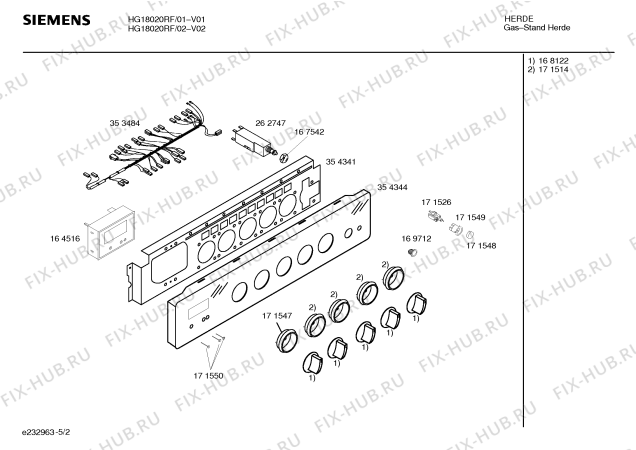 Схема №5 HG18020RF с изображением Инструкция по эксплуатации для плиты (духовки) Siemens 00171545