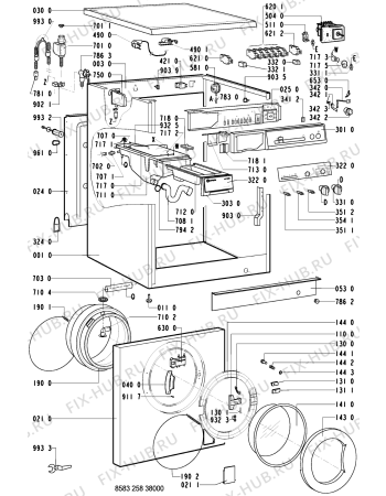 Схема №2 WA 4140/WS-I с изображением Обшивка для стиралки Whirlpool 481245219907