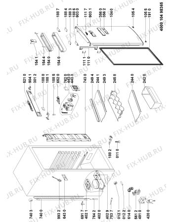 Взрыв-схема холодильника Whirlpool WME1899 DFC W - Схема узла