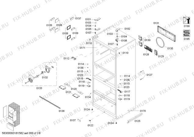 Схема №4 KMF40SA20R Bosch с изображением Испаритель для холодильника Siemens 00741537