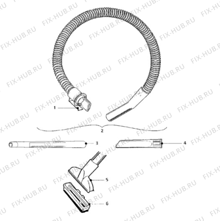 Взрыв-схема пылесоса Electrolux Z1250 - Схема узла Hose