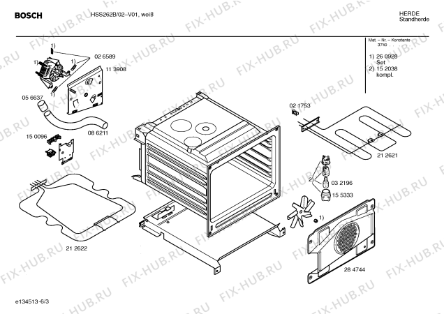 Схема №4 HSS262B с изображением Инструкция по эксплуатации для электропечи Bosch 00523572