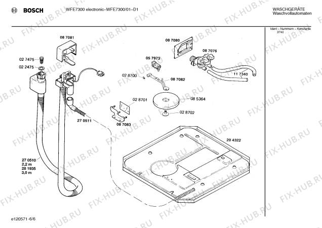 Схема №3 WFE7300 WFE7300 ELECTRONIC с изображением Ручка для стиралки Bosch 00088101