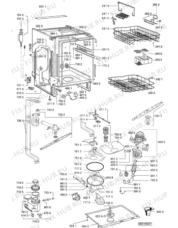 Взрыв-схема посудомоечной машины Whirlpool ADG 7580 - Схема узла