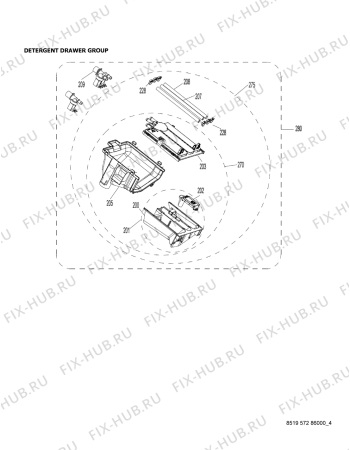 Схема №4 AWO 3760 с изображением Резервуар для стиралки Whirlpool 480111104553