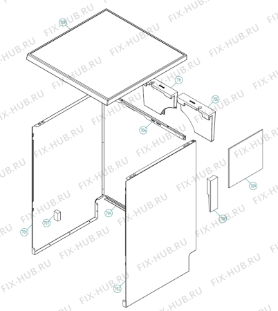 Взрыв-схема посудомоечной машины Gorenje STR606 XL   -White FS Soft (900001428, DW70.5) - Схема узла 07