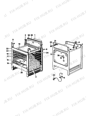 Взрыв-схема плиты (духовки) Nestor Martin 373.72-1 - Схема узла Oven equipment
