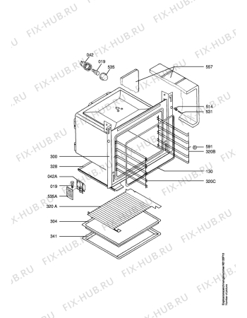 Взрыв-схема плиты (духовки) Juno Electrolux JOB63140X R08 AFIPRI - Схема узла Oven